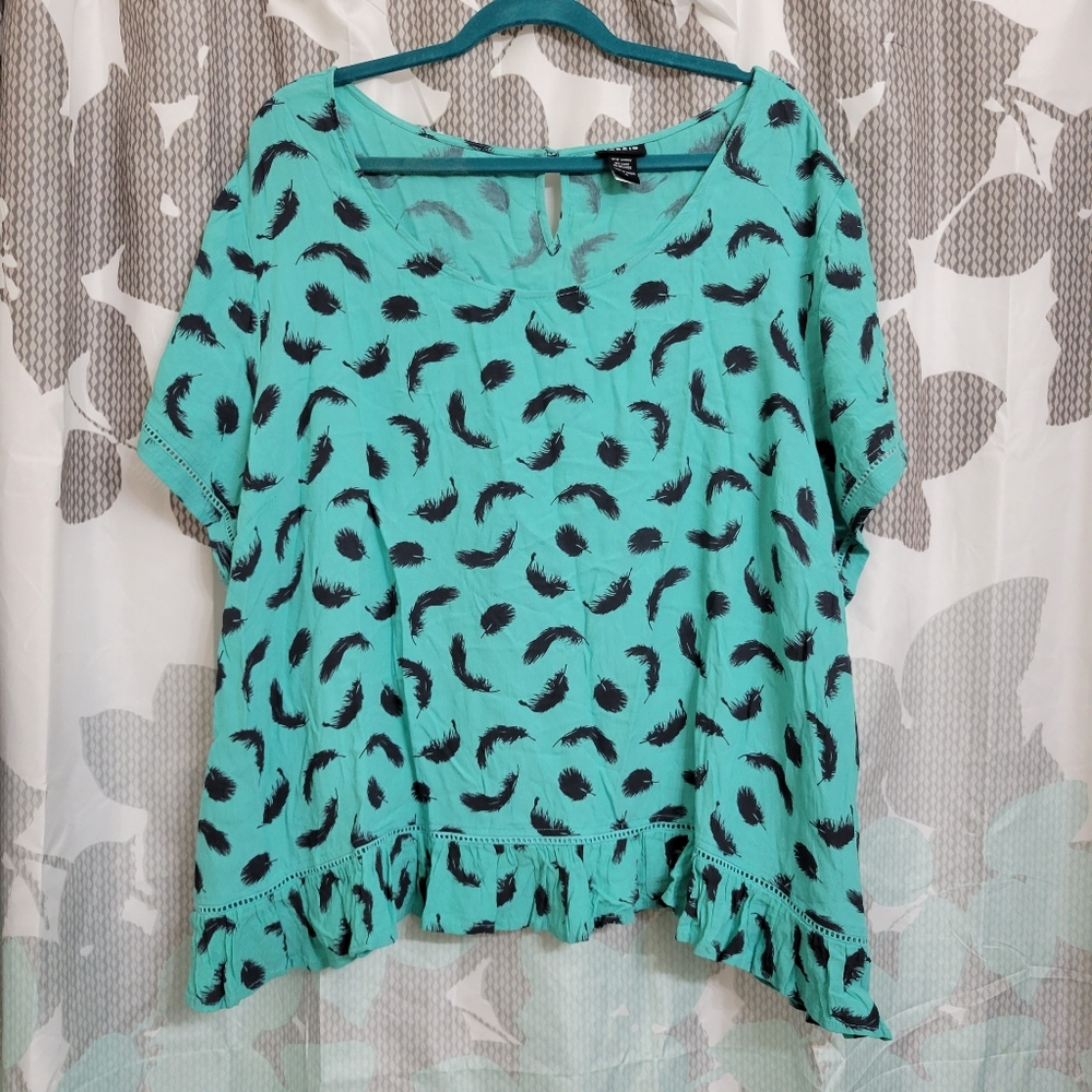 Torrid aqua with feather detail